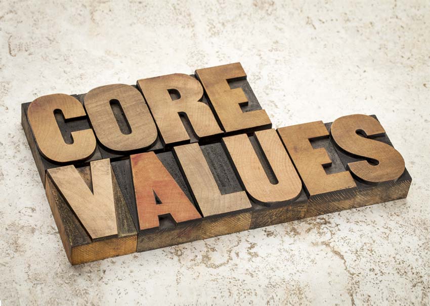 Value in words. Life values.